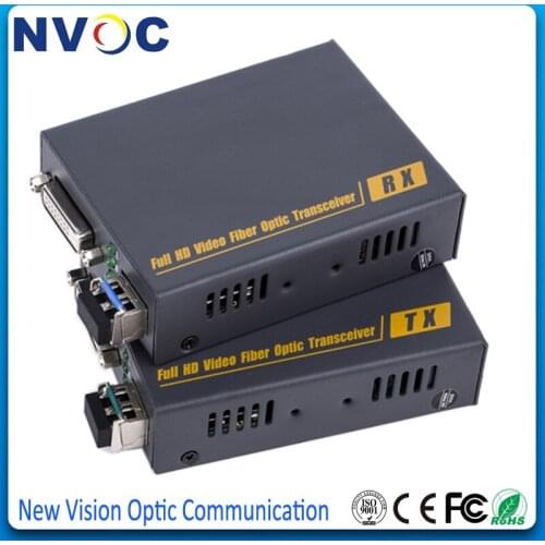 DVI Fiber Extender Transmitter and Receiver Copy EDID Single Mode,10G SFP,2KM,Euro Charger,DVI Uncompressed over Fiber Extender