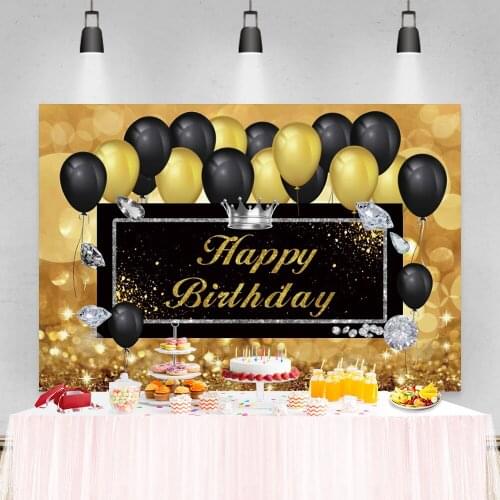 Laeacco Birthday Party Photozone Light Bokeh Balloons Diamonds Glitters Celebration Photography Backdrops Photo Backgrounds Prop