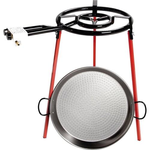 PAELLERO GAS butane 2 fires + PAELLERA 46CM + VAELLO legs