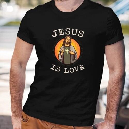 Hot Sale Jesus Is Love Graphic Print Christians Faith T Shirt Know Jesus Know Life Letters Tees Summer Cotton Casual O-neck Tops