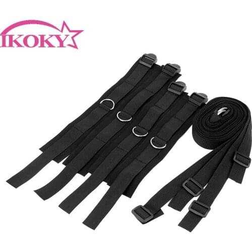 IKOKY Sexy Hot Erotic Costumes Sexy Lingerie Set Adult Restraints Bed Mattress Sex Toys for Couple Sex Handcuffs SM Bondage