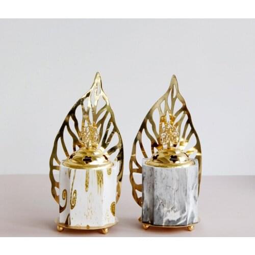 Alloy Ceramic Incense Burner Stove Essential Oil Lamp Candle Holder Aroma Diffuser Home Decor Middle East Oud Incense Holder