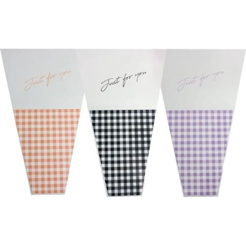 Plaid Multi-Bag Flower Shop Bouquet Floral DIY Flower Packaging Material Thick Rose Bag 30cm*10cm*45cm