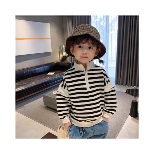 Girls Korean Striped Tops 2021 Spring New Childrens Sweatshirt Baby Autumn Long Sleeve Sweatshirt Jacket Toddler T Shirt Tops