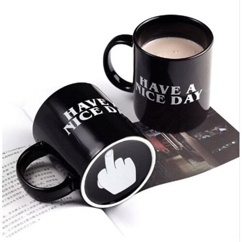 Creative Funny Have a Nice Day 350ml Black Ceramic Milk Coffee Mug