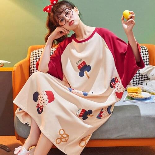 Summer womens dress 2021 Plus size Cotton pajamas underwear Sleepwear lingerie Home clothes for women vestidos de noche roupas