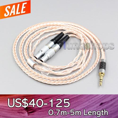 LN006442 2.5mm 3.5mm XLR Balanced 16 Core OCC Silver Mixed Headphone Cable For Focal Utopia Fidelity Circumaural