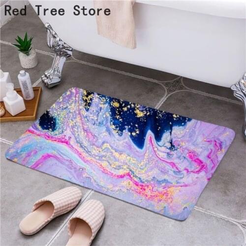 Marble Design 3d Print Personalised Doormat Modern Custom Soft Flannel Fabric Door Mat Toilet Rugs Absorbent Non-slip Carpet
