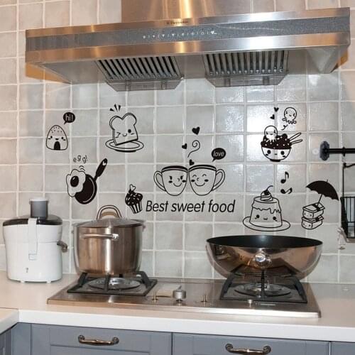 Kitchen Wall Stickers PVC Coffee Sweet Food DIY Wall Art Decal Decoration Oven Dining Hall Wallpapers Wall Decals/Adhesive