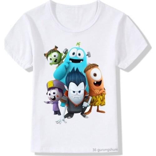 Newly girls t-shirts funny Onekiz The Spookiz Show New Family cartoon print boys t shirts summer childrens clothing tshirt tops