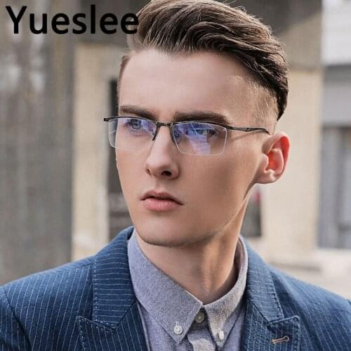 47414 Men Commercial Affairs Half Frame Blue Light Blocking Glasses Optical Computer Glasses Frame Men Prescription Glasses