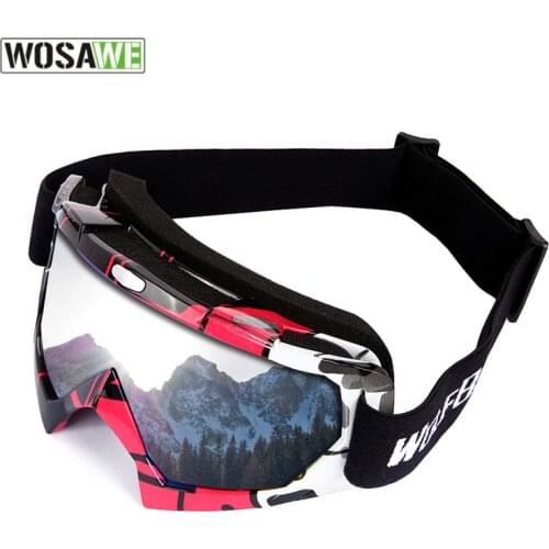 WOSAWE Motorcycles Glasses Outdoor Sports Ski Goggles Color Lens UV400 Anti-fog Skiing Sunglasses Eyewear Men Women Snow Glasses