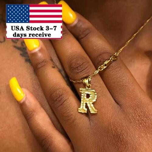 Initial Letter Necklace For Women Stainless Steel A-Z Alphabet Pendant Necklace Jewelry Christmas Gifts Bijoux Femme