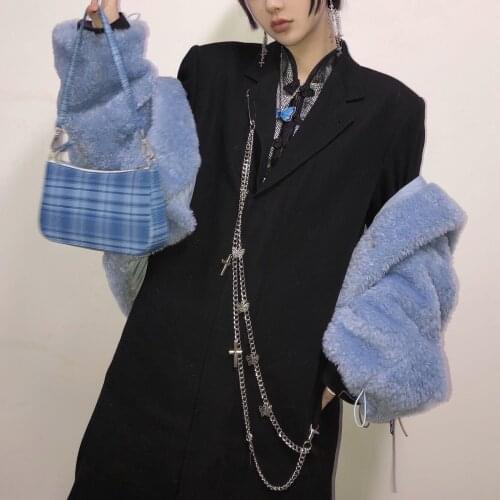 Butterfly Cross Intersecting Chain New Fashion Women Pants Rock Hip-Hop Punk Metal Chain Belt Trousers Keychain Jewelry