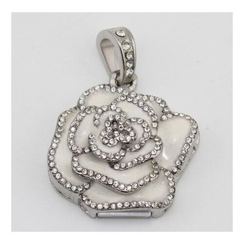 White Rose Flower ValentineS Day Girl Gift Jewelry Usb Flash Drive 64GB 32GB Pendrive 1TB 2TB Pen Drive 16GB Pendrives 512GB