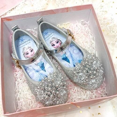 New Aisha Princess Girls Shoes Girls Shoes Children Soft-soled Shoes Frozen Crystal Shoes Prom Shoes