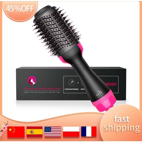 Hair Straightener 1000W 4 IN 1Hair Dryer Hot Air Brush Negative Ion Wet Dry Use Generator Professional Hair Curler 2021 Newest