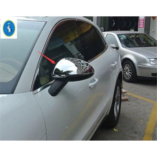 Yimaautotrims Outside Door Rearview Mirror Decoration Shell Cover Trim ABS Accessories Fit For Porsche Macan 2014 - 2017