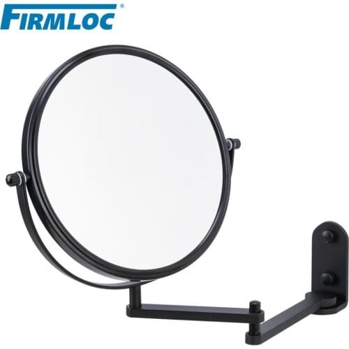 Firmloc Foldable Aluminum 1X3X Magnifying Bathroom Mirror Smart Mirror Makeup Wall Mounted Mirror Bathroom Mirror Black Mirror