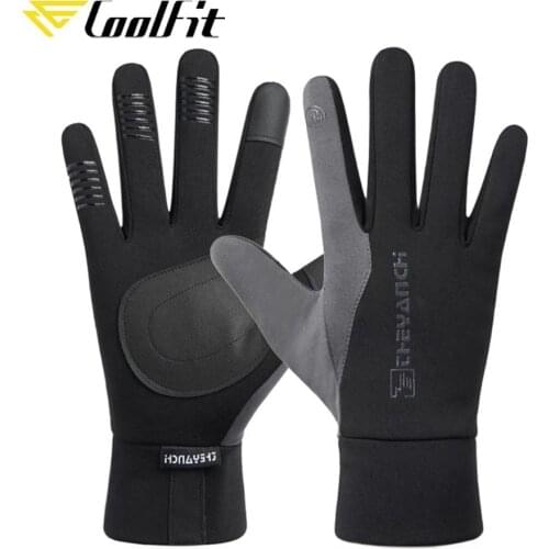 CoolFit Winter Cycling Gloves Bicycle Warm Touchscreen Full Finger Gloves Waterproof Outdoor Bike Skiing Motorcycle Riding