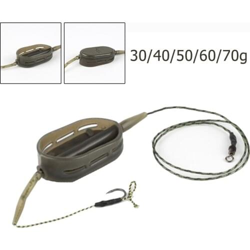 1PC Carp Fishing Method Feeder Rig Hair Bait Cage Group Lead Core Line Method Flat Cage Group High-carbon Steel Fishing Tool
