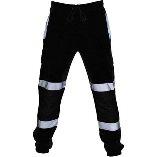 2019 New Mens Casual Reflective Pants Elastic High Waist Long Trousers Tracksuit Workout Joggers Sweatpants