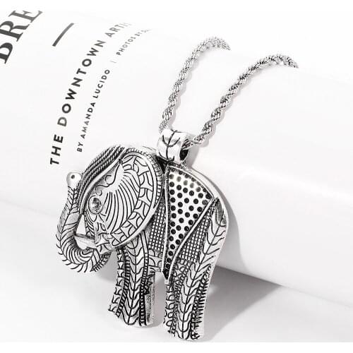 2020 Fashion Elephant Enamel Chain Bracelet Women Silver Color Long Statement Necklace Jewelry