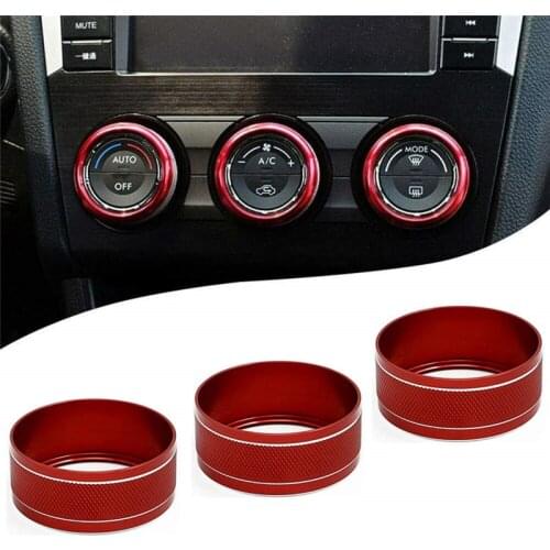 3) Anodized Aluminum AC Climate Control Knob Ring Covers Button Switch Trim For Subaru WRX STI Impreza Forester XV Crosstrek