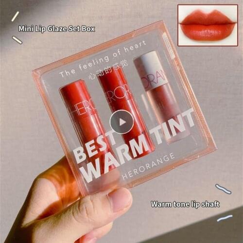 HERORANGE 3Pcs/Set Waterproof Lipsticks Sexy Vampire Lip Stick Matte Velvet Lipsticks Lips Makeup Cosmetics Labiales Lip Gloss 2