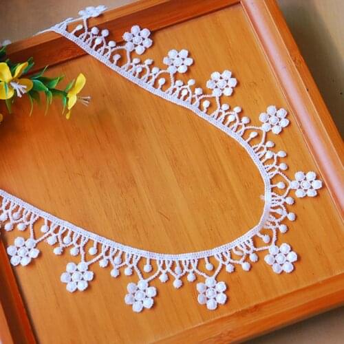 30Yards 38mm Wide Flower Applique Embroidery Lace Fabric Trim Patch Ribbons DIY Sewing Handmade Materials Laces Trimmings