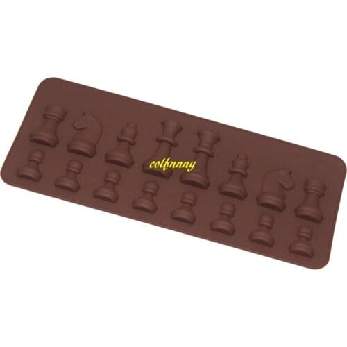 600pcs/lot Fast shipping Chess Shape Silicone Cake Molds Mould Fondant Cake Jelly Candy Chocolate Mold DIY Bakware Decorate