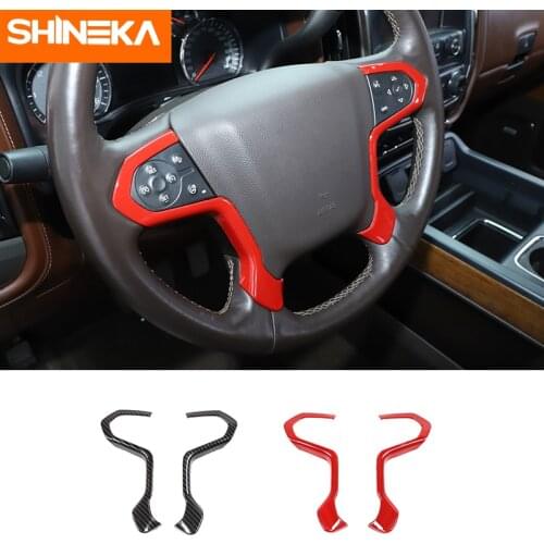 Interior Accessories for Chevrolet Silverado Car Steering Wheel Decoration Cover Stickers for Chevrolet Silverado 2014-2018