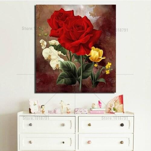 Diamond Painting Cross Stitch Red Rose Needlework Diamond mosaic Icon Embroidery Cross stitch Diamond Stitch Diamond embroidery