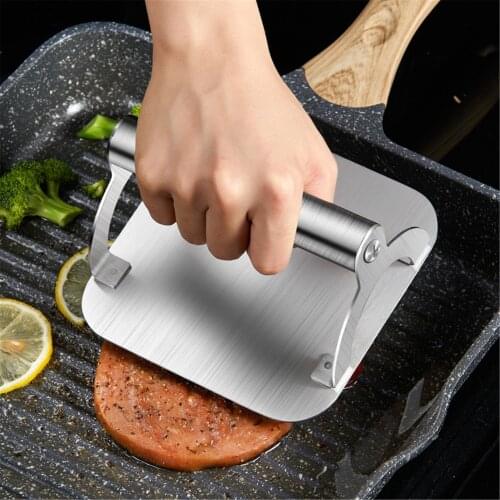 Non-Stick Square Hamburger Maker Stainless Steel Hamburger Press Chef Cutlets Hamburger Meat Beef Grill Burger Press Patty Maker