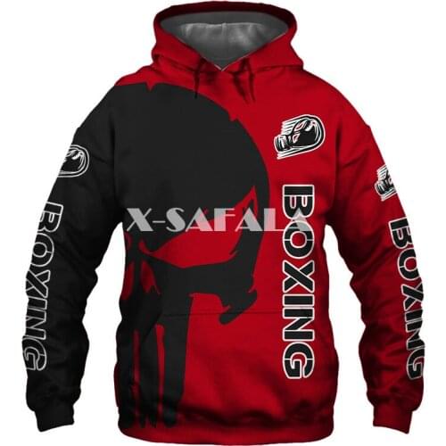 Boxing Punisher Skull 3D Full Print Size Hoodie Man Women Harajuku Outwear Zipper Pullover Sweatshirt Unisex6