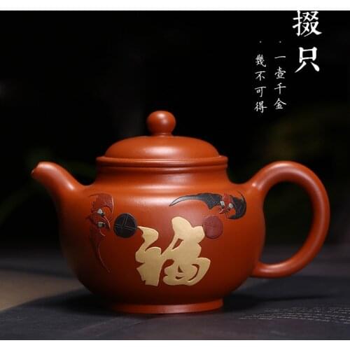 Tea zhu Duo mud mud painting are recommended only wholesale handmade purple red single pot color mud painting gift pot