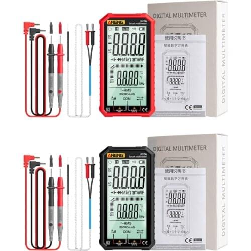 Large Screen Auto-Range Digital Multimeter True-RMS Voltage Current Ohm Capacitance Continuity Temp Frequency Diode Test