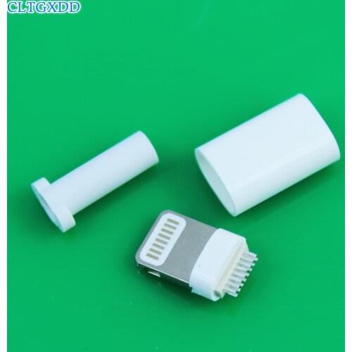 Cltgxdd USB Tail Charging Socket 3 in 1 White Micro USB 8PIN Welding Type Male Plug Connector Charger