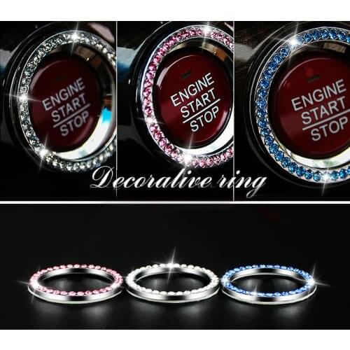Decorative Ring Sticker Car Start Switch Button Decorative Diamond Rhinestone Ring Car SUV Bling Decorative Car Accessories
