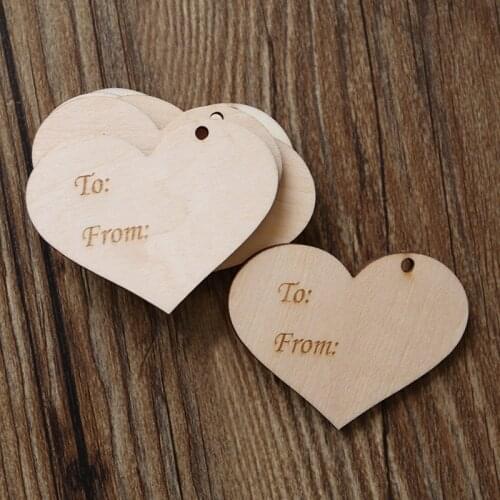 Wood Heart FROM TO write your name wedding tags,rustic Wedding favor , Wedding tags,wooden favor decorations