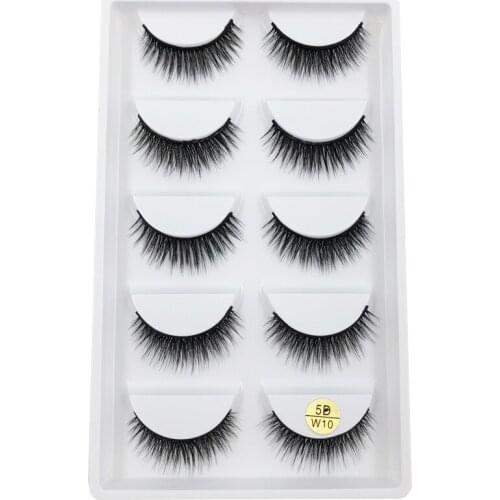 Flash girl High quality private label 5D-W10 free shipping 5 pairs 5D mink handmade natural eyelashes