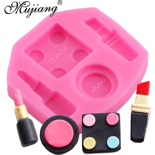 Mujiang Makeup Tools Lipstick Silicone Mold For Polymer Clay Chocolate Candy Molds 3D Craft Cupcake Fondant Cake Decorating Tool