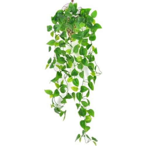 10 PCS Artificial Hanging Plants Fake Scindapsus Ivy Vine Leaves Wall House Room Patio Indoor Outdoor Decor 1M/39in Wholesale XB