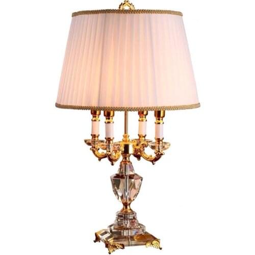 Classic European crystal table lamp lighting bedroom bedside lamp luxury fashion crystal desk lamp Abajur E14 LED Bulb