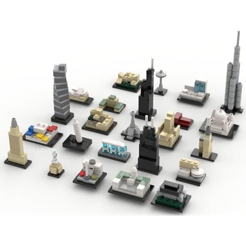 MOC High-Tech Architecture Advent Calendar Building Blocks Assembly Compatible DIY Education Bricks Toys for Children Xmas Gift