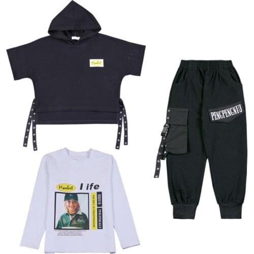 Hip Hop Dance Costumes Children Cotton Three-Piece Suit Boys Street Dancing Outfit Jazz Clothing Stage Performance Wear