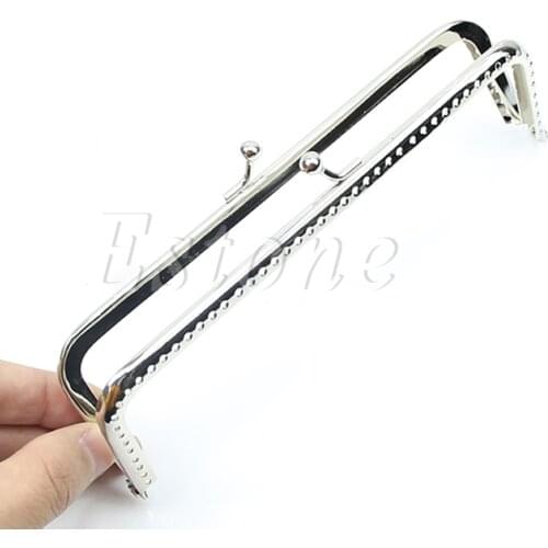 15CM Cute Silver Portable Handle Sewing Purse Handbag Coins Bags Metal Kiss Clasp Frame Small Metal Handle High Quality Fashion