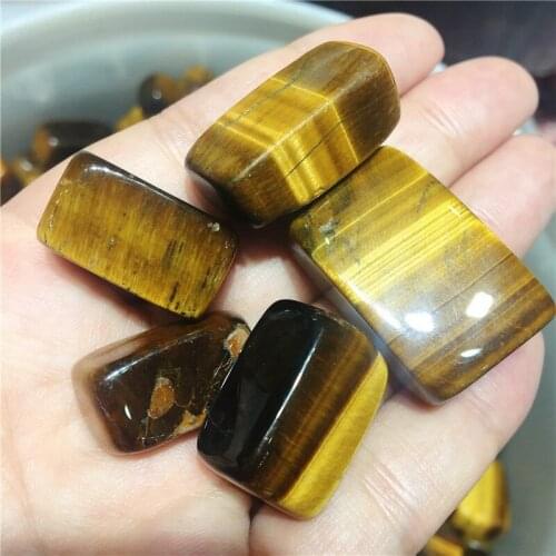 100g Natural Yellow Tiger Eye Gravel Rock Crystal Quartz Tiger Eyes Mineral Specimen Fish Tank Garden Decoration Square Stone