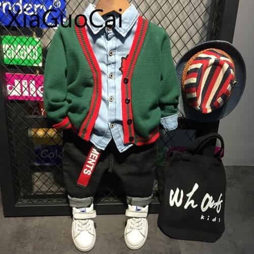 Boys Clothes Boys Sweaters 2018 Autumn New Boys Knit Cardigan Boutique Kids Clothing Baby Cardigan Children Clothing Sets