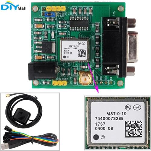 M8T GPS Module Glonass GLNS Development Board RS232 with GPS Antenna Female to Female Cable for Arduino
